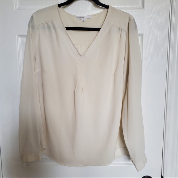 Cleo beige v neck blouse - Picture 1 of 3